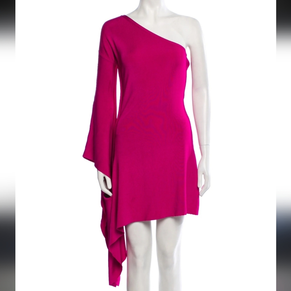 Cult Gaia Vibrant Pink Asymmetrical Dress